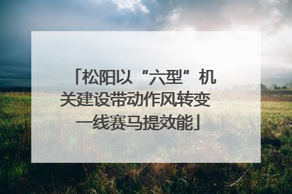 松阳以“六型”机关建设带动作风转变 一线赛马提效能