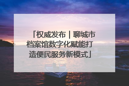 权威发布｜聊城市档案馆数字化赋能打造便民服务新模式