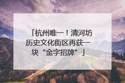 杭州唯一！清河坊历史文化街区再获一块“金字招牌”