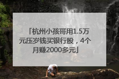 杭州小孩哥用1.5万元压岁钱买银行股，4个月赚2000多元