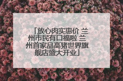 放心肉实惠价 兰州市民有口福啦 兰州首家品高猪世界旗舰店盛大开业