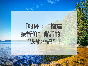 时评：“榴莲腰斩价”背后的“铁轨密码”