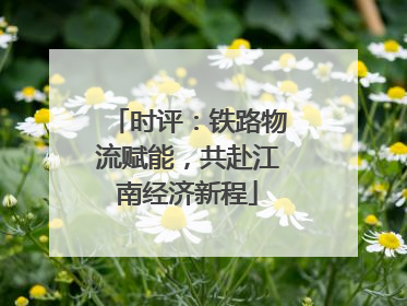 时评：铁路物流赋能，共赴江南经济新程