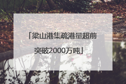梁山港集疏港量超前突破2000万吨