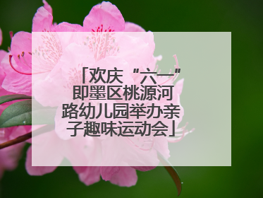 欢庆“六一” 即墨区桃源河路幼儿园举办亲子趣味运动会