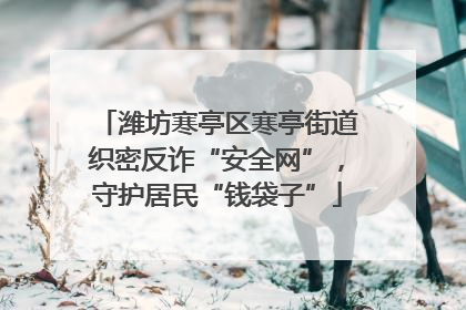 潍坊寒亭区寒亭街道织密反诈“安全网”，守护居民“钱袋子”