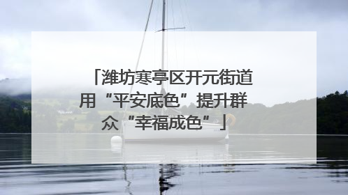 潍坊寒亭区开元街道用“平安底色”提升群众“幸福成色”