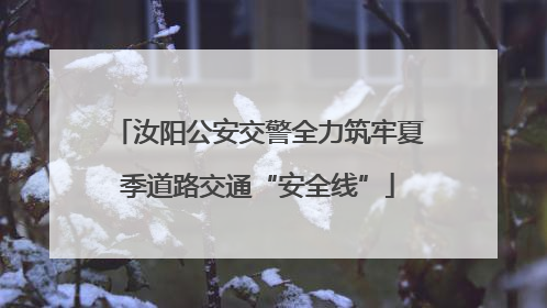 汝阳公安交警全力筑牢夏季道路交通“安全线”