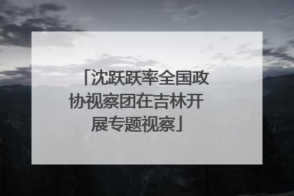 沈跃跃率全国政协视察团在吉林开展专题视察