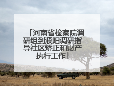 河南省检察院调研组到濮阳调研指导社区矫正和财产执行工作