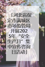 河北省保定市满城区市场监管局开展2025年“安全生产月”集中宣传咨询日活动