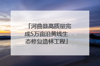 河曲县高质量完成5万亩沿黄线生态修复造林工程