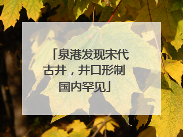 泉港发现宋代古井，井口形制国内罕见