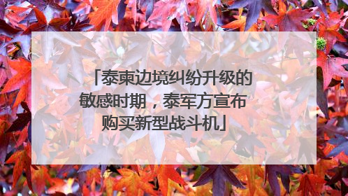 泰柬边境纠纷升级的敏感时期，泰军方宣布购买新型战斗机