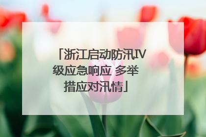 浙江启动防汛Ⅳ级应急响应 多举措应对汛情