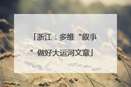 浙江：多维“叙事”做好大运河文章