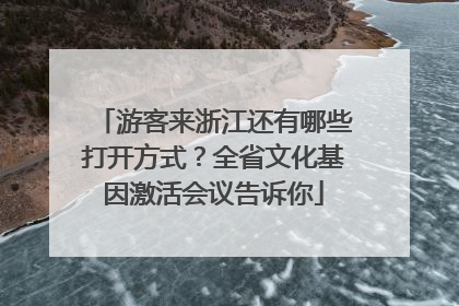 游客来浙江还有哪些打开方式？全省文化基因激活会议告诉你
