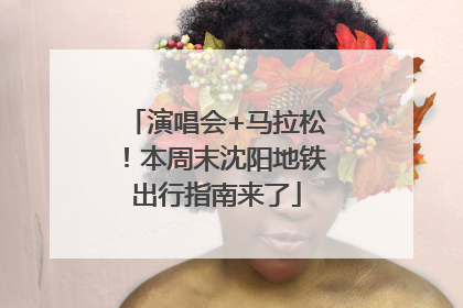演唱会+马拉松！本周末沈阳地铁出行指南来了