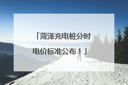菏泽充电桩分时电价标准公布！