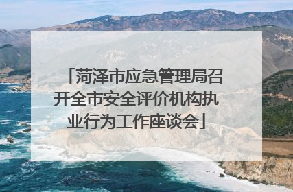 菏泽市应急管理局召开全市安全评价机构执业行为工作座谈会