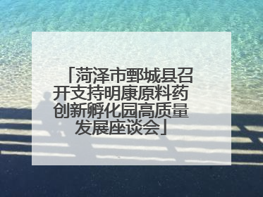 菏泽市鄄城县召开支持明康原料药创新孵化园高质量发展座谈会