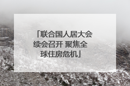 联合国人居大会续会召开 聚焦全球住房危机