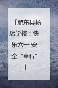 肥东县杨店学校：快乐六一 安全“童行”