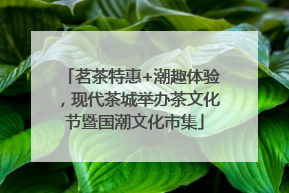 茗茶特惠+潮趣体验，现代茶城举办茶文化节暨国潮文化市集