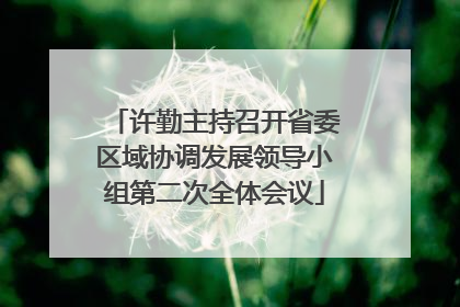 许勤主持召开省委区域协调发展领导小组第二次全体会议