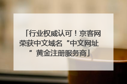 行业权威认可！京客网荣获中文域名“中文网址”黄金注册服务商