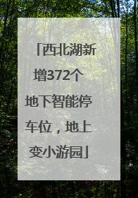 西北湖新增372个地下智能停车位，地上变小游园