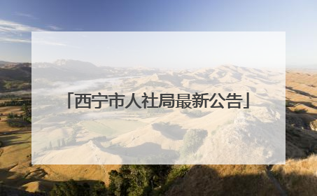西宁市人社局最新公告