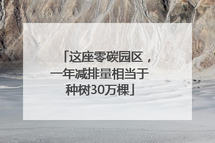 这座零碳园区，一年减排量相当于种树30万棵