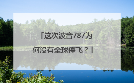 这次波音787为何没有全球停飞？