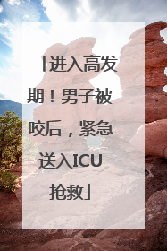 进入高发期！男子被咬后，紧急送入ICU抢救