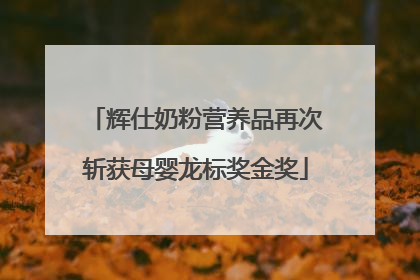 辉仕奶粉营养品再次斩获母婴龙标奖金奖