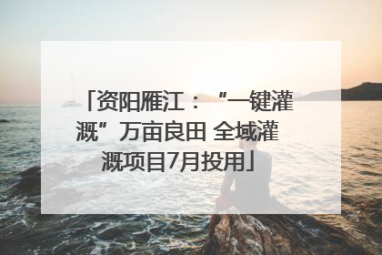 资阳雁江：“一键灌溉”万亩良田 全域灌溉项目7月投用