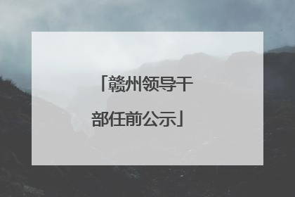 赣州领导干部任前公示