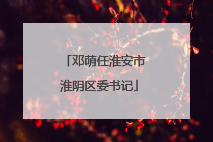 邓萌任淮安市淮阴区委书记