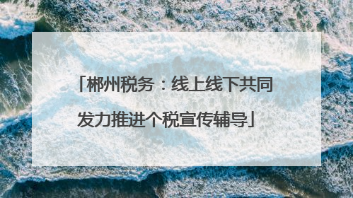 郴州税务：线上线下共同发力推进个税宣传辅导