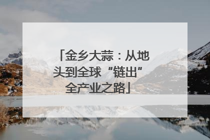 金乡大蒜：从地头到全球“链出”全产业之路