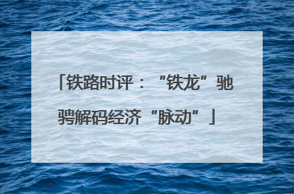 铁路时评：“铁龙”驰骋解码经济“脉动”