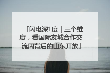 闪电深1度｜三个维度，看国际友城合作交流周背后的山东开放