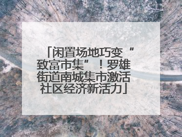 闲置场地巧变“致富市集”！罗雄街道南城集市激活社区经济新活力