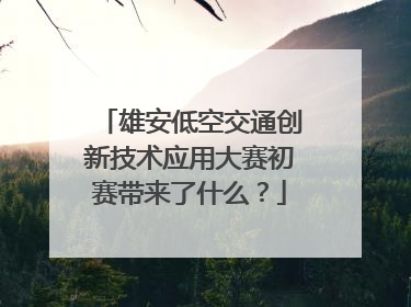 雄安低空交通创新技术应用大赛初赛带来了什么？