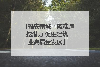 雅安雨城：破难题 挖潜力 促进建筑业高质量发展
