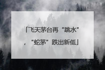 飞天茅台再“跳水”，“蛇茅”跌出新低