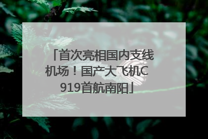 首次亮相国内支线机场！国产大飞机C919首航南阳