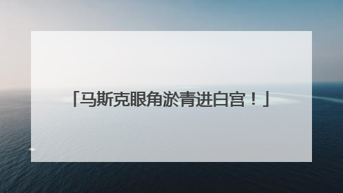 马斯克眼角淤青进白宫！
