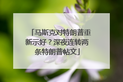 马斯克对特朗普重新示好？深夜连转两条特朗普帖文